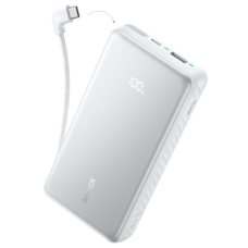 Батарея універсальна Anker 20000mAh 22.5W Built-In USB-C Cable White (A110EH21)