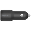 Зарядний пристрій Belkin Car Charger (24W) Dual USB-A, USB-A - USB-C, 1m, black (CCE001BT1MBK)