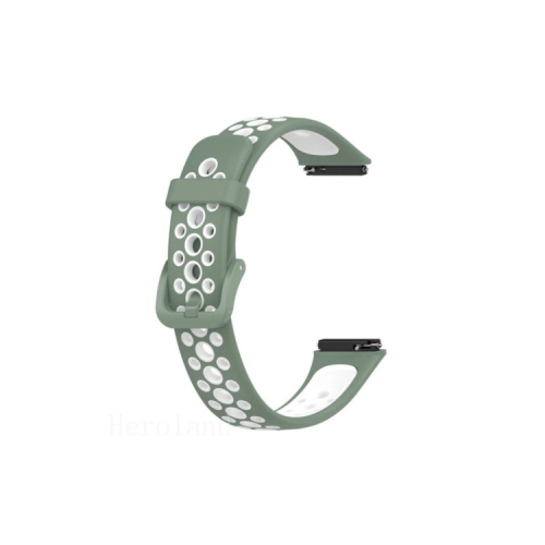 Ремешок для фитнес браслета BeCover Vents Style для Huawei Band 7/Honor Band 7 Green-White (709443)