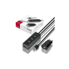 Концентратор AXAGON USB 3.1 to 4xUSB 3.0 1.2m + power adapter + cable USB to Micro 5P black (HUE-S2BP)