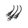 Дата кабель USB 2.0 AM to Lightning + Micro 5P + Type-C 1.2m 66W black Essager (EXCMTL-XJ01)