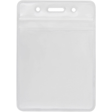 Бейдж Optima вертикальний замок zip lock PVC, 75х95 мм (O45612)