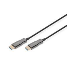 Кабель мультимедійний HDMI M to HDMI M 15m 4K AOC hybrid-fiber black Digitus (AK-330125-150-S)