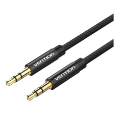 Кабель мультимедийный 3.5mm M to 3.5mm M 1.0m fabric black Vention (BAGBF)