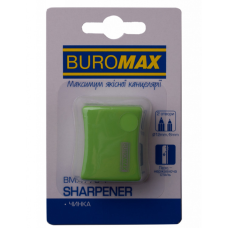 Точилка Buromax ALFA, RUBBER TOUCH с контейнером 2 отверстия (BM.4778-1)