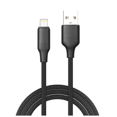 Дата кабель USB 2.0 AM to Lightning 1.0m 3A TPE embossed black ColorWay (CW-CBUL101-BK)