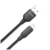 Дата кабель USB 2.0 AM to Lightning 1.0m 3A TPE embossed black ColorWay (CW-CBUL101-BK)