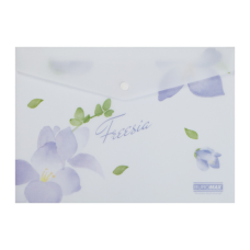 Папка - конверт Buromax А4 на кнопці, FREESIA ARABESKI, напівпрозора, бузкова (BM.3943-26)