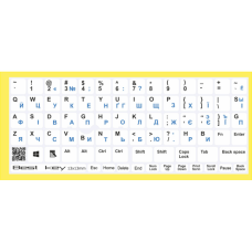 Наклейка на клавіатуру BestKey непрозора біла основа, 76, синій (BKU13WHI_BLU)