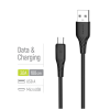 Дата кабель USB 2.0 AM to Micro 5P 1.0m 3A textured PVC black ColorWay (CW-CBUM094-BK)