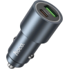 Зарядний пристрій HOCO 1xUSB-C PD30W + 1xUSB QC3.0 48W car adapter Z60 gray (6942007642095)