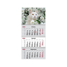 Календарь Axent настенный квартальный 2026 г.,3 пружины Cats 3 (8803-26-15-A)