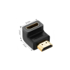 Перехідник HDMI M to HDMI F 90° corner Down HD112 black Ugreen (20109)