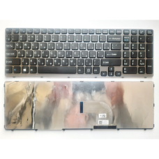 Клавіатура ноутбука Sony SVE15 (E15 Series) черная с серой рамкой UA (A43539)
