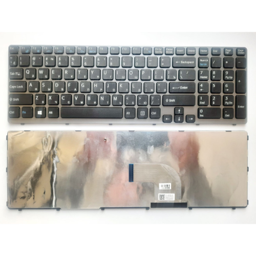 Клавіатура ноутбука Sony SVE15 (E15 Series) черная с серой рамкой UA (A43539)