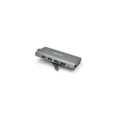 Концентратор VEGGIEG USB-C 7-in-1 USB-C + 3xUSB 3.0 + HDMI + 3.5mm + SD/TF + RJ45 0.1m silver (TC11-S)