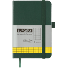 Книга записна Buromax ETALON 95 х 140 мм, 96 аркушів, клітинка, зелений (BM.296160-04)