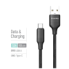 Дата кабель USB 2.0 AM to USB-C 1.0m 3A TPE embossed black ColorWay (CW-CBUC101-BK)