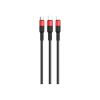 Дата кабель USB 2.0 AM to Lightning + Micro 5P + USB-C 1.0m Xpress one X26 black+red HOCO (6957531080282)