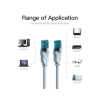 Патч-корд 3м, RJ-45 cat 5e UTP blue Vention (VAP-A10-S300)