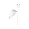 Зарядний пристрій HOCO N42 Elogiado 2xUSB-C PD45W + cable USB-C to Lightning White (6942007617116)