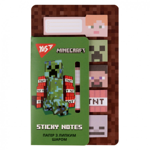 Папір для нотаток Yes з липким шаром Minecraft в наборі 100 аркушів (5х20) (170323)