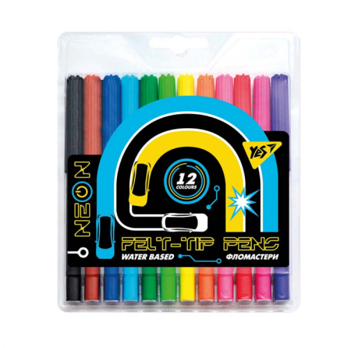 Фломастеры Yes Ultrex, 12 цветов (650481)