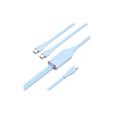Дата кабель USB-C to 2xUSB-C 1.5m 5.0A Silicone Type Blue Vention (CTMSG)
