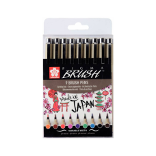 Лайнер Sakura Набір лінерів-пензлів Pigma Brush, 9 кольорів (8710141131137)