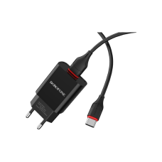 Зарядное устройство BOROFONE BA20A Sharp USB + cable USB to USB-C 10.5W Black (6931474702142)