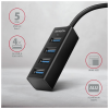 Концентратор AXAGON USB-C to 4xUSB 3.0 0.2m black (HUE-M1C)