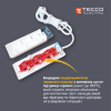 Мережевий подовжувач TECCO 3м 3 поста black (8681277843280)