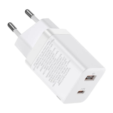 Зарядний пристрій Baseus 1xUSB-C 30W + 1xUSB white (CCSUPP-E02)