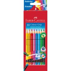 Олівці кольорові Faber-Castell Grip, акварельні/ 10 кольорів в картонній коробці (116613) (28944)
