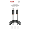 Дата кабель USB 2.0 AM to Lightning 1.0m 3A black XO (XO-CB-300UL-BK)