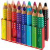 Олівці кольорові Faber-Castell XXL Jumbo Grippy акварельні, потовщені, з м'яким грифелем 16 кольорів+стругачка (110645) (33044)