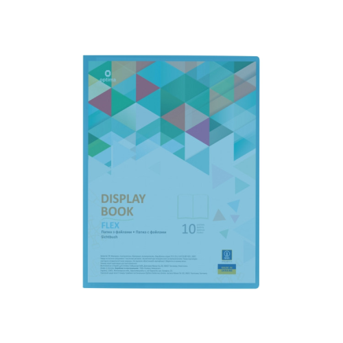 Папка з файлами Optima А4 з 10 файлами "FLEX", блакитна (O32121-11)