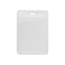 Бейдж Optima вертикальный замок zip lock PVC, 91х128 мм (O45629)