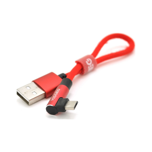 Дата кабель USB 2.0 AM to Micro 5P 0.2m 2.4A black VEGGIEG (YT-UA-20R)