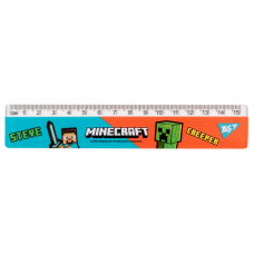 Лінійка Yes Minecraft блакитно-червона 15 см (370654)