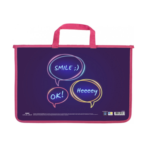 Папка - портфель Maxi А4 пластиковий на блискавці (MX30055)