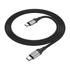 Дата кабель USB-C to USB-C 1.0m 3A nylon X102 black HOCO (6942007608787)