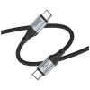 Дата кабель USB-C to USB-C 1.0m 3A nylon X102 black HOCO (6942007608787)
