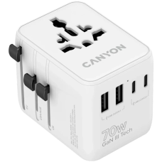 Зарядное устройство Canyon OnTour 70 3xUSB-C + 2xUSB-A EU/UK/US/AUS 70W White (CNS-TA70W1006W)