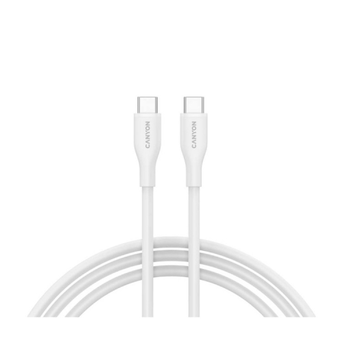 Дата кабель USB-C to USB-C 1.0m CC60SC10 60W Silicon White Canyon (CNS-CC60SC10W)