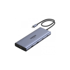 Порт-репликатор Ugreen Dock CM639 USB3.2 Type-C --> HDMIx2, 60Hz/2xUSB-A/2xUSB-C 3.2/ RJ45/SD/TF/PD 100W (45380)