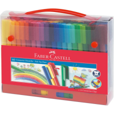 Фломастери Faber-Castell в пластиковій валізці Connector, 60 кольорів (25594)