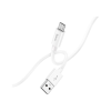 Дата кабель USB 2.0 AM to Micro 5P 1.0m Magic silicone X87 white HOCO (6931474783226)