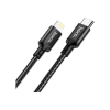 Дата кабель USB-C to Lightning 1.0m 3A 20W nylon X14 black HOCO (6931474752192)