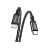 Дата кабель USB-C to Lightning 1.0m 3A 20W nylon X14 black HOCO (6931474752192)